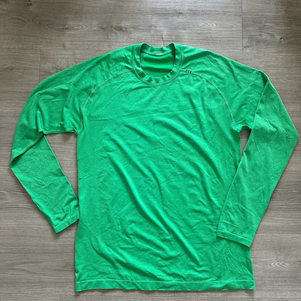 Men's Lulu Lemon Metal Vent Tech Green Long Sleeve Shirt